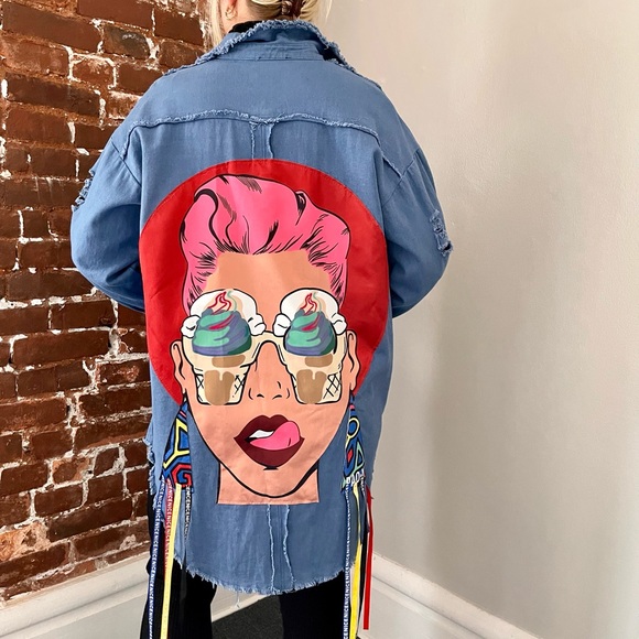 Boohoo Jackets & Blazers - Boohoo Graphic Back Shacket